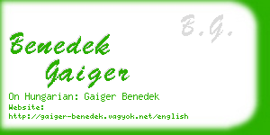 benedek gaiger business card